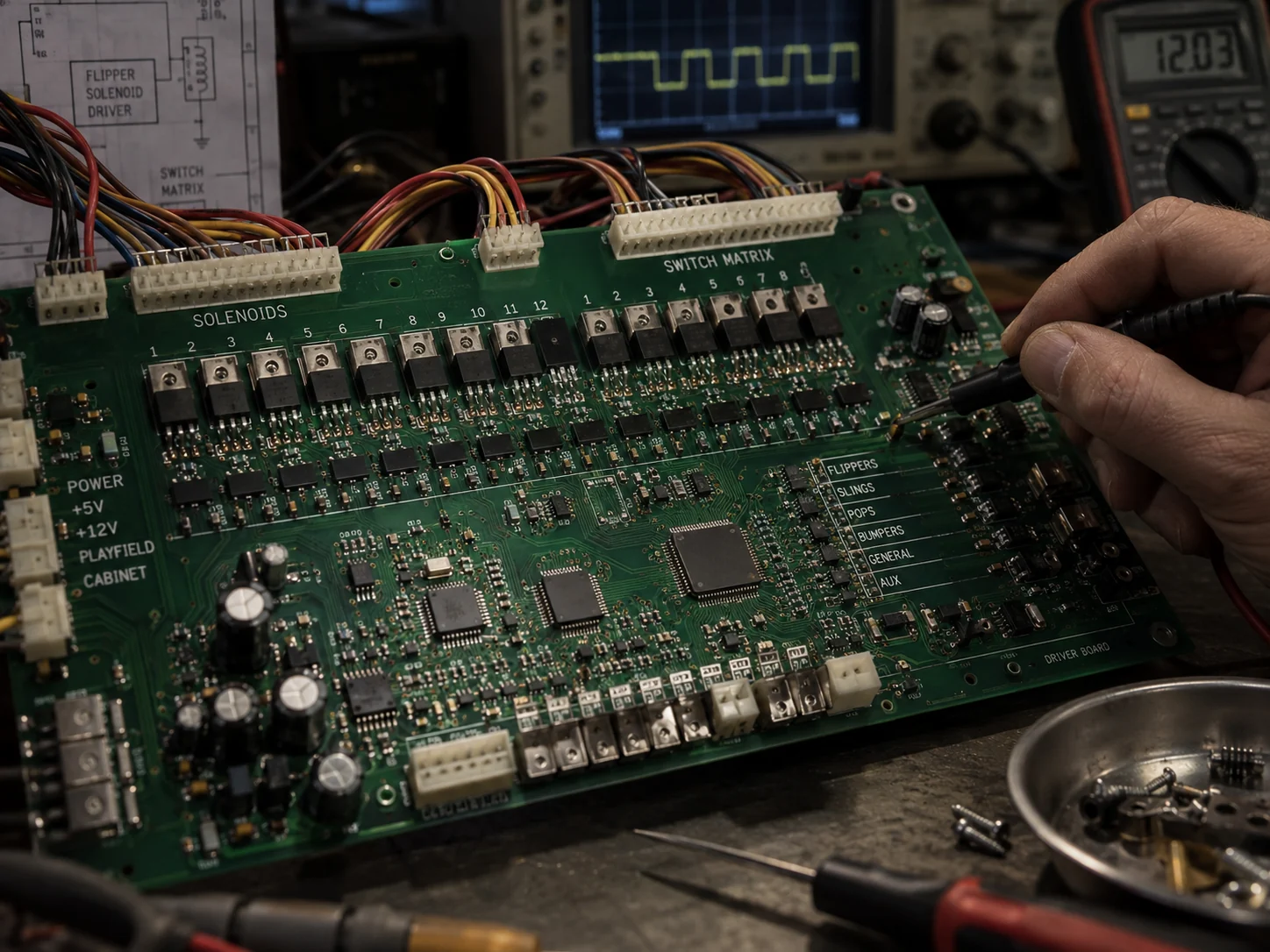 Retro Pinball PCB project view 2